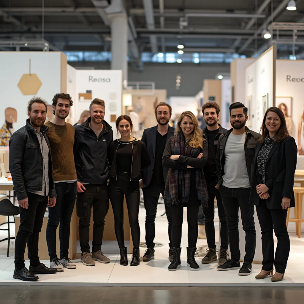 Equipo de DiseñoMX en feria de diseño